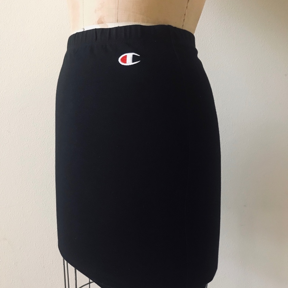 CHAMPION logo sweater mini skirt size M BLACK